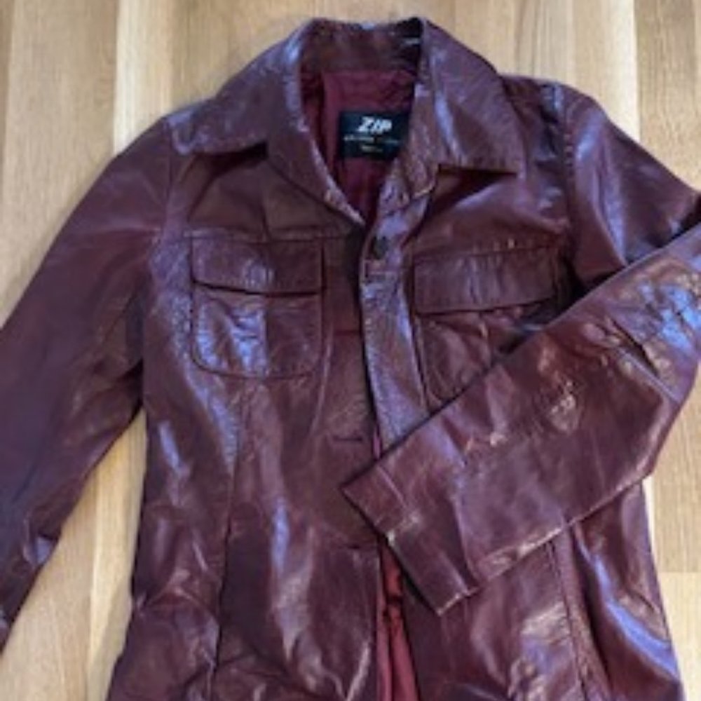Vintage Italian leather blazer jacket